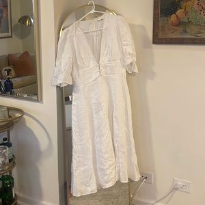 Reformation Maribel Linen Dress in White